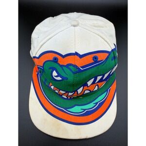 Vintage University of Florida Gators Snapback Hat White Orange Blue Global Caps